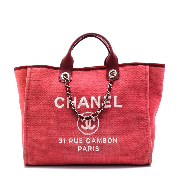 Chanel - Pink Canvas Deauville Shopping Tote Bag